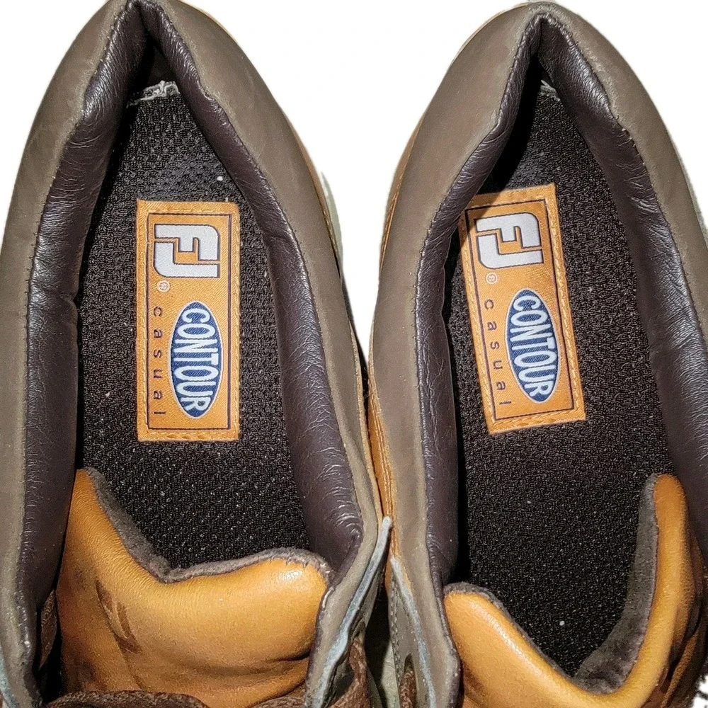 Footjoy FJ Contour Casual Men's Golf Shoes Size 11 Brown Leather Spikeless 54212